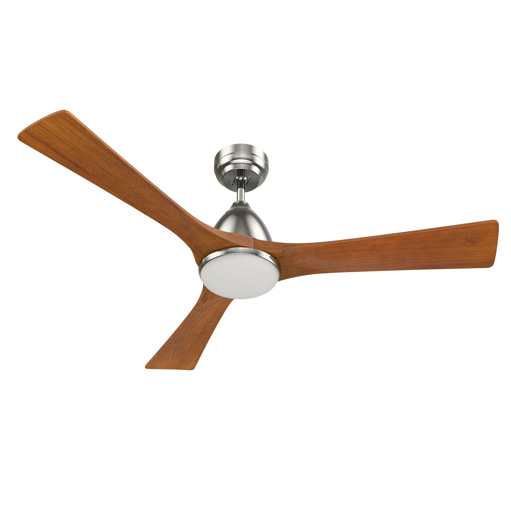 NICOLET 52 inch 3-Blade Smart Ceiling Fan with LED Light Kit & Remote- Silver/Antique Walnut Solid Wood Blades