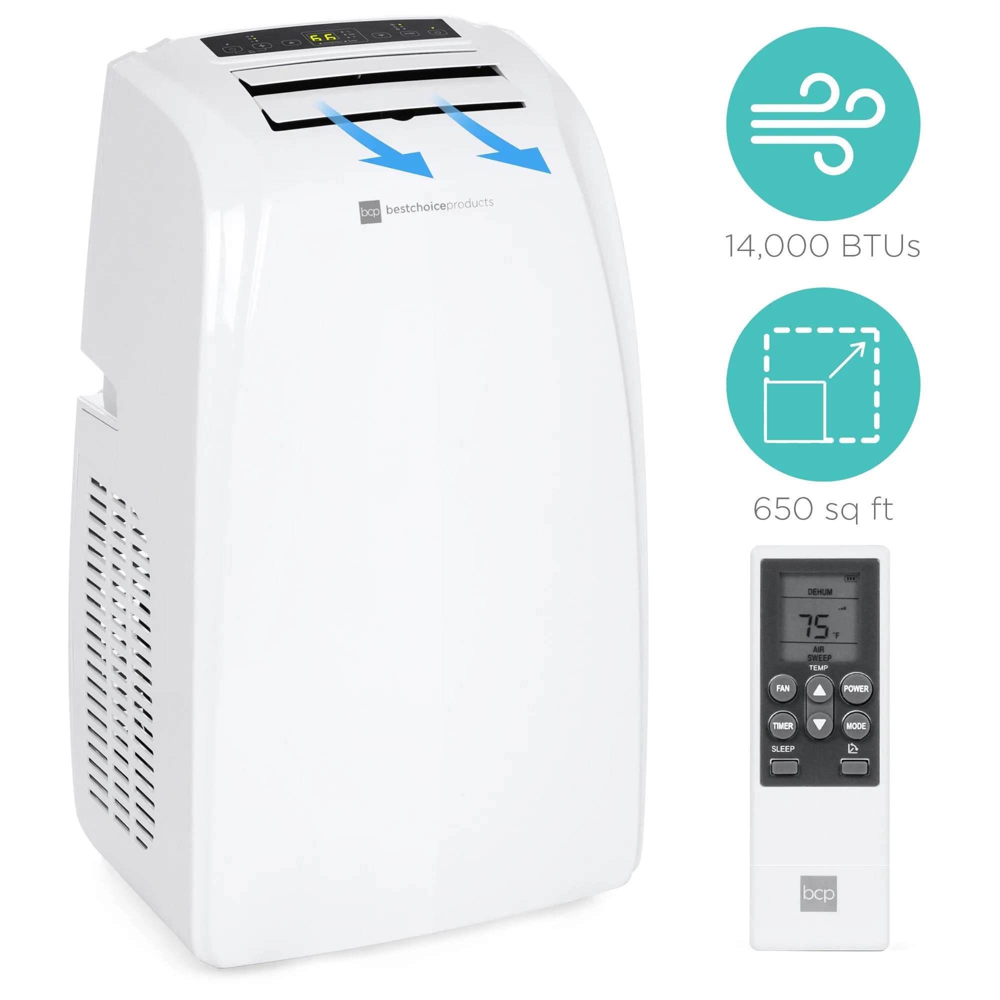 Portable 3-in-1 Air Conditioner w/ 14,000 BTU, Remote