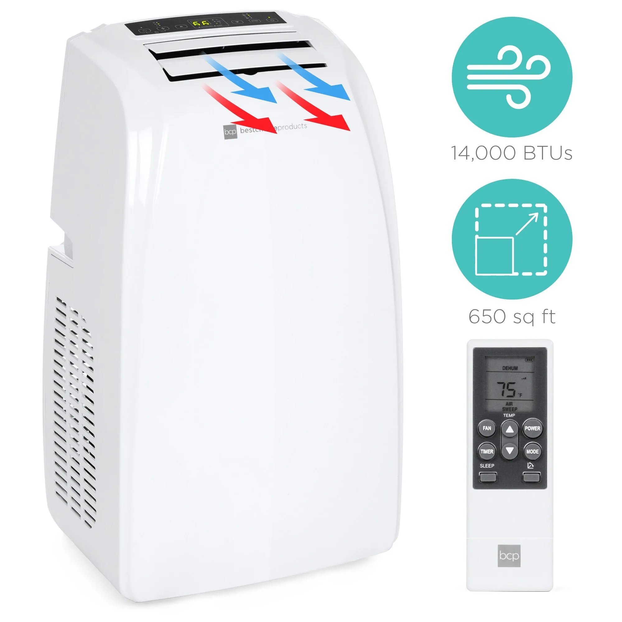 Portable 4-in-1 Air Conditioner & Heater w/ 14,000 BTU, Remote