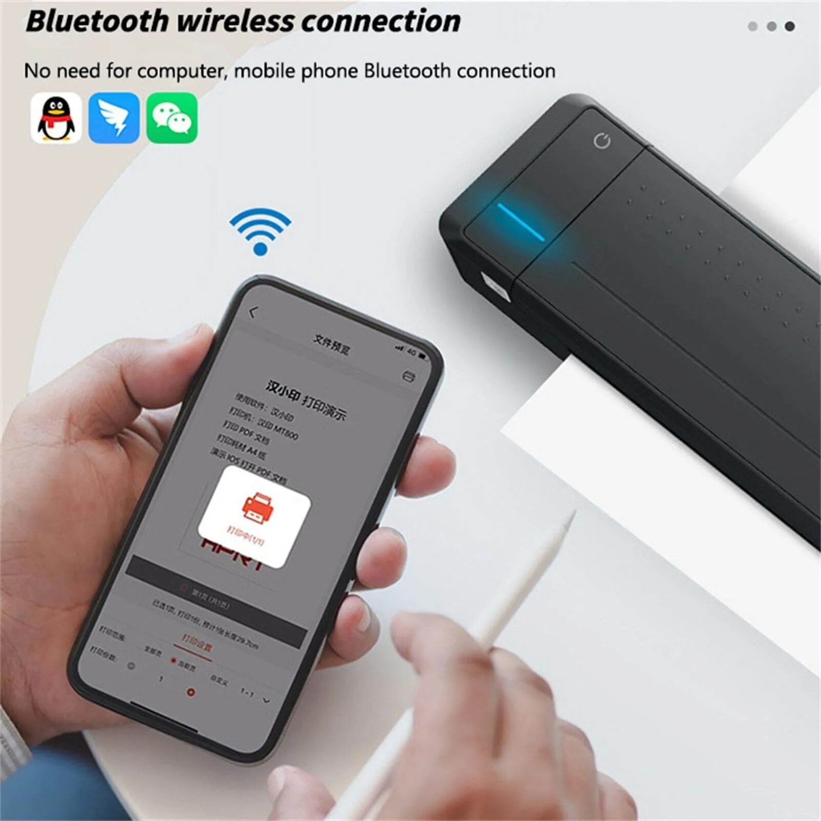 Portable Mini Bluetooth Thermal Printer with Built-in Battery