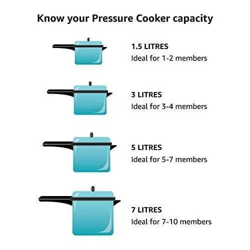 Prestige Deluxe Plus Hard Anodized Outer Lid Pressure Cooker, 7.5 Litres, Black