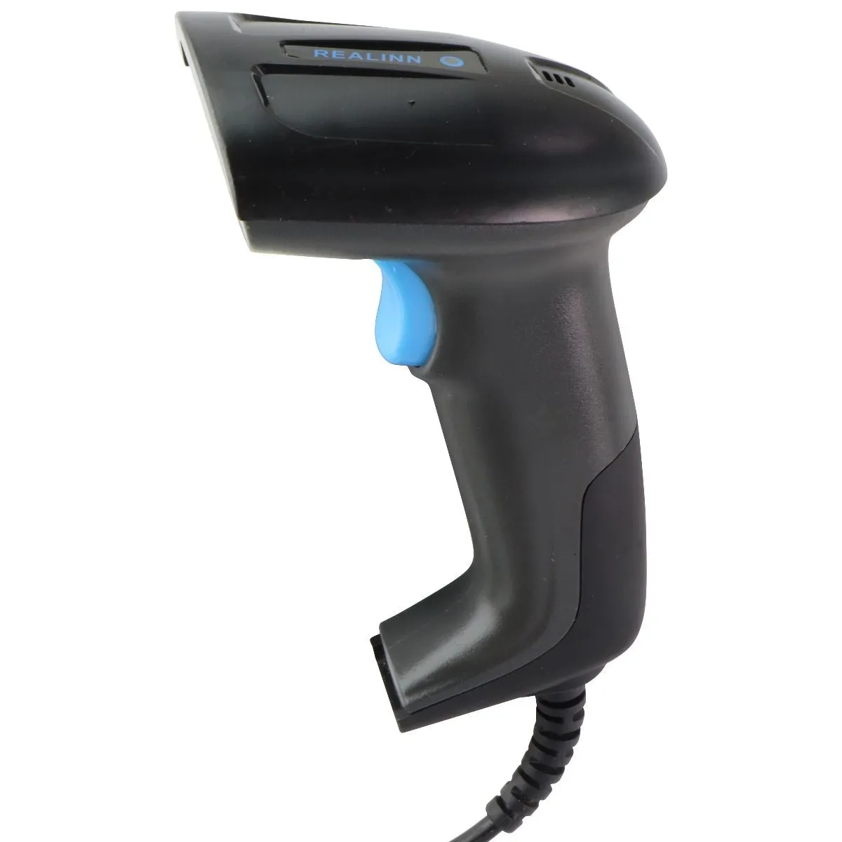 RealInn Handheld USB 2D Barcode Scanner - Black/Blue