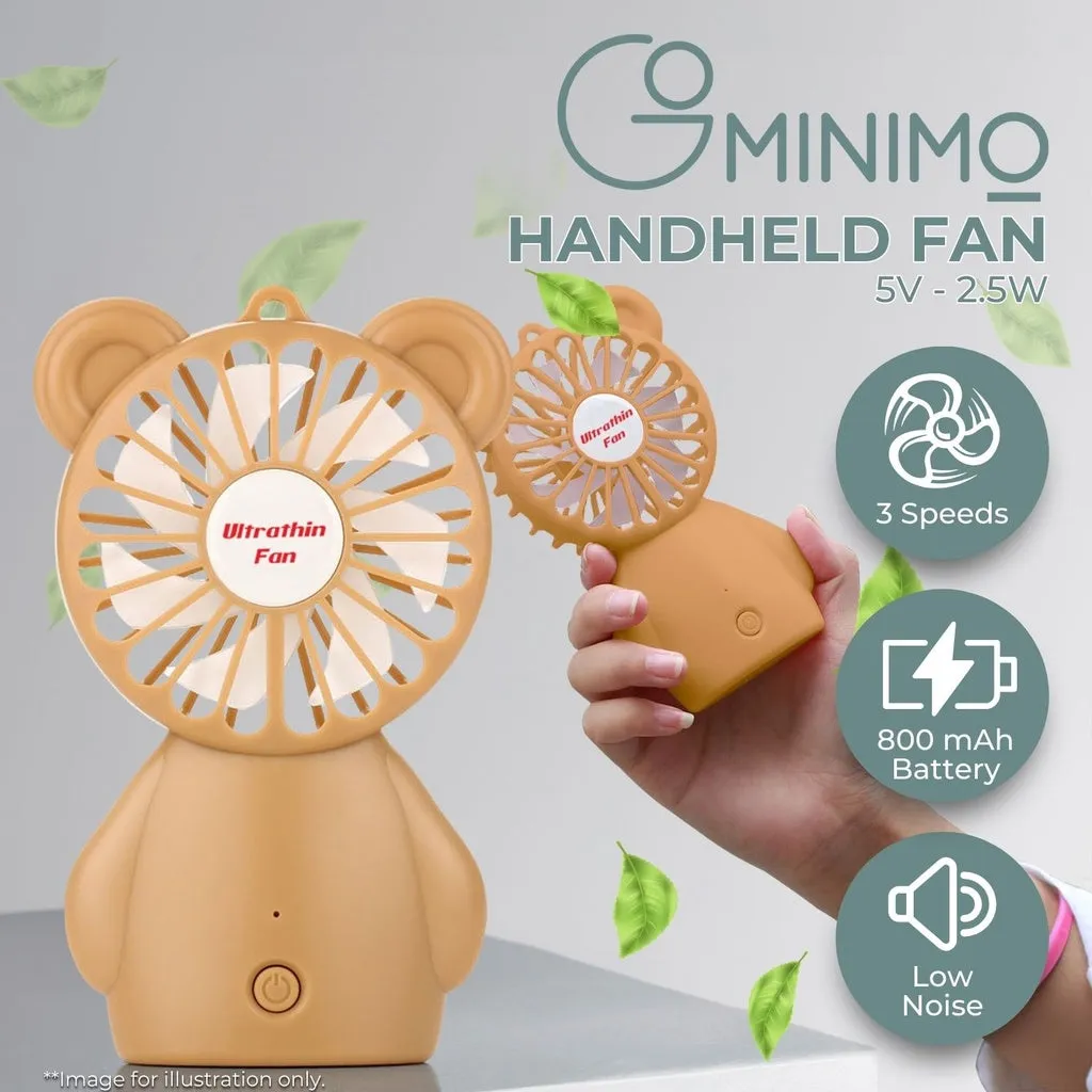 Rechargeable 3-Speed Handheld Fan Portable Slim - Gominimo