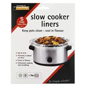 Slow Cooker Liners For Round & Oval Slow Cookers - Pack of 5