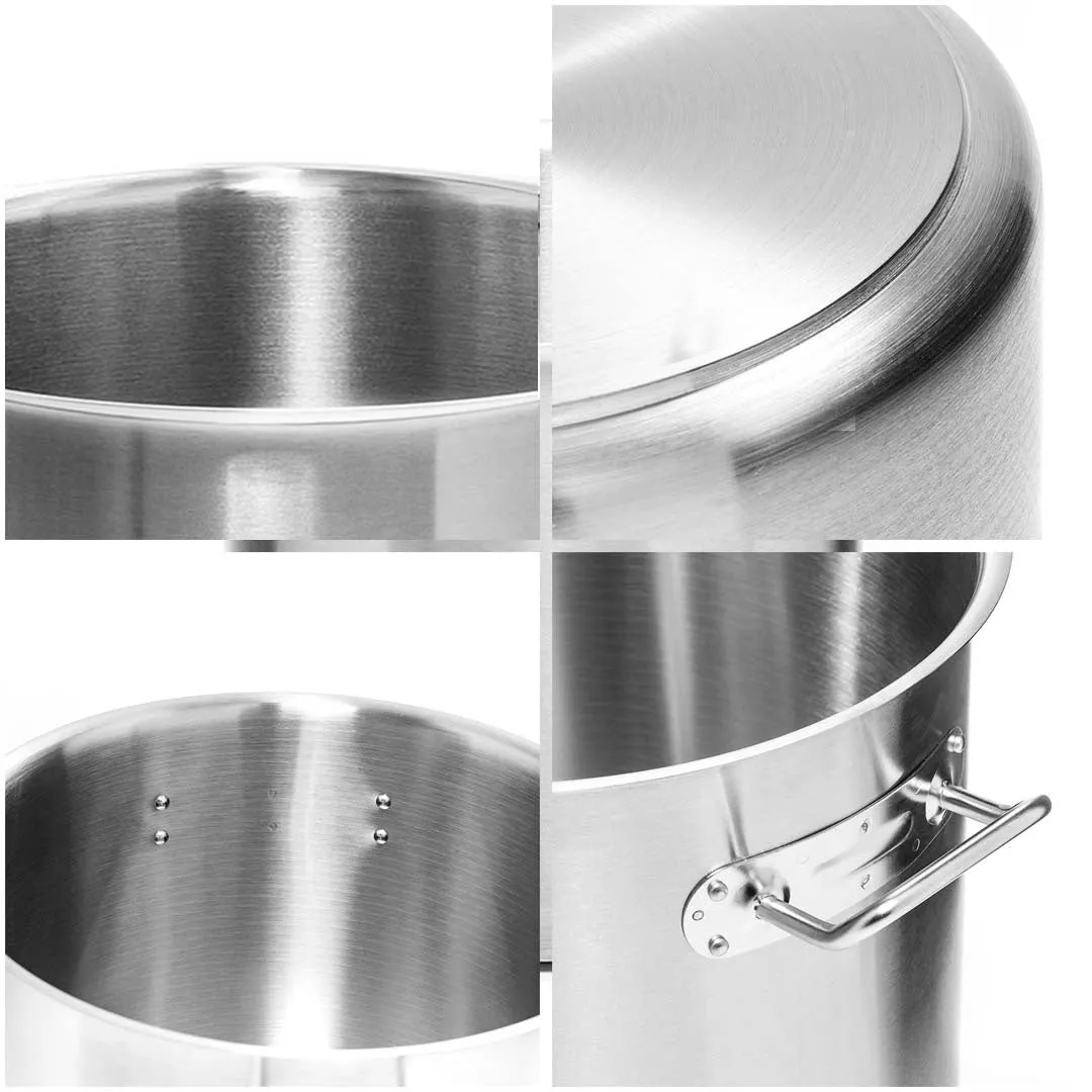 SOGA Stock Pot 113L Top Grade Thick Stainless Steel Stockpot 18/10 Without Lid