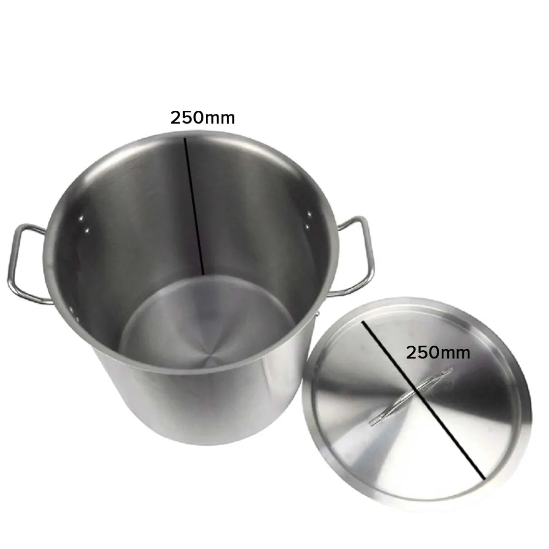 SOGA Stock Pot 12L Top Grade Thick Stainless Steel Stockpot 18/10 Without Lid