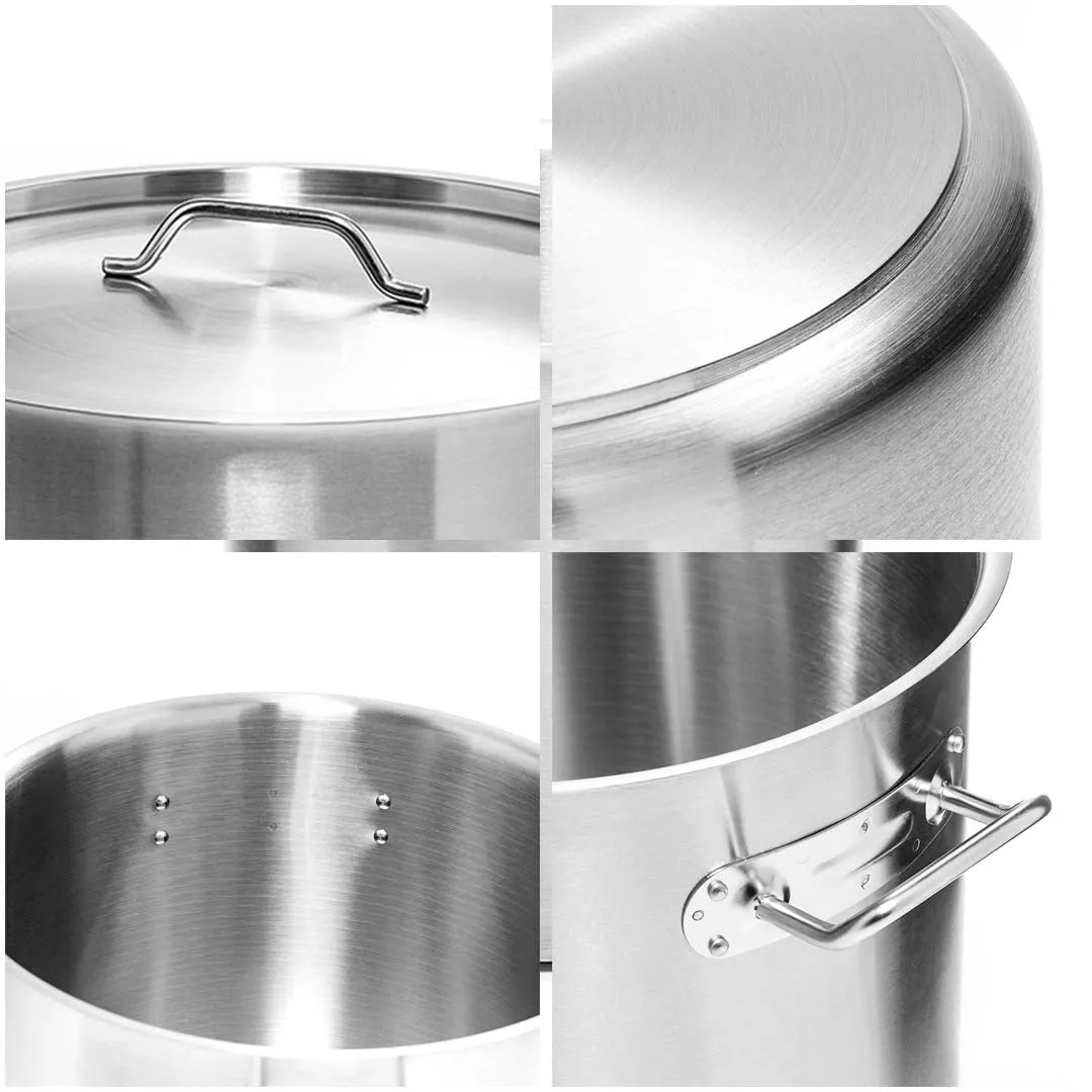 SOGA Stock Pot 83L Top Grade Thick Stainless Steel Stockpot 18/10 Without Lid