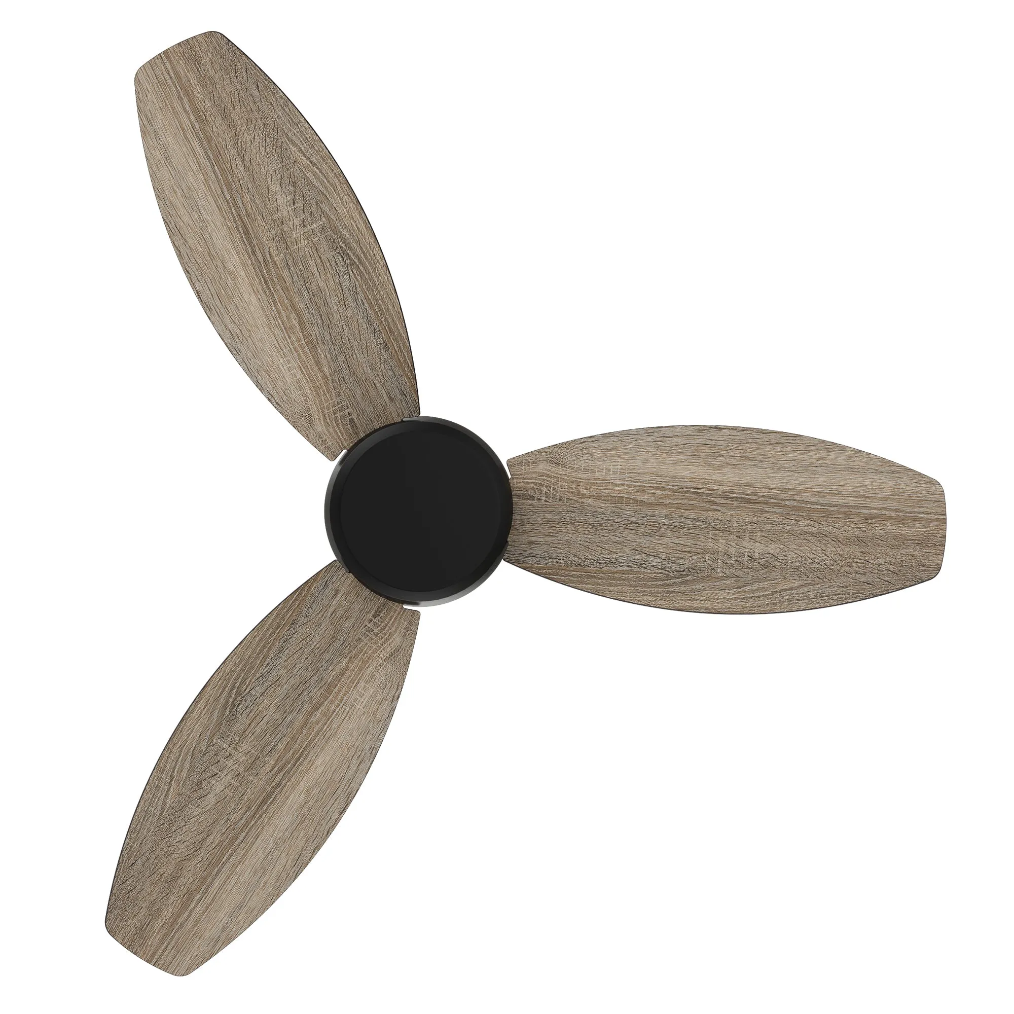 STANLEY 48 inch 3-Blade Flush Mount Ceiling Fan with Remote Control - Black/Wood & Walnut Reversible Blades (No Light)