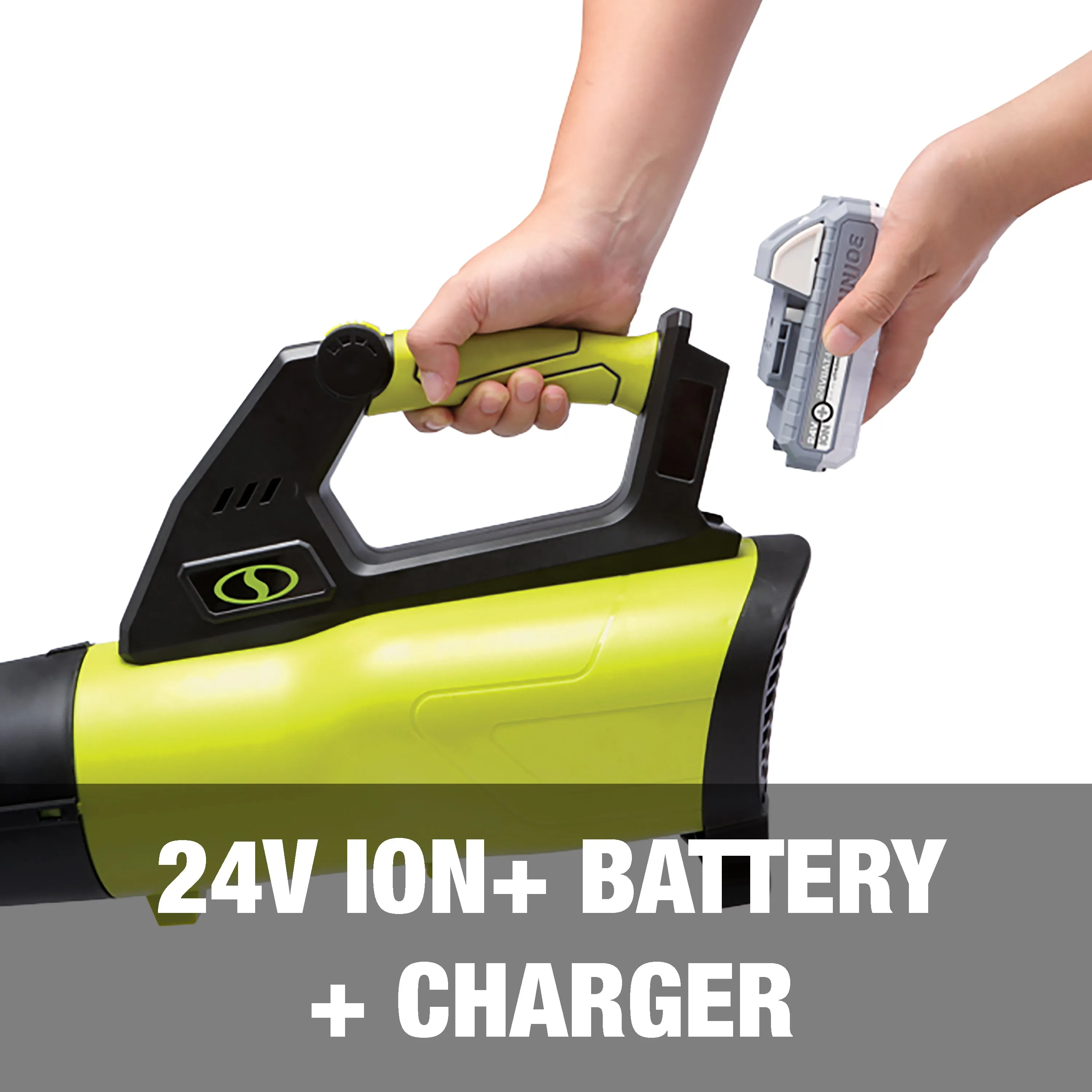 Sun Joe 24V-JB-LTE 24-Volt* IONMAX Cordless Turbine Jet Blower Kit | 350 CFM Max | W/ 2.0-Ah Battery   Charger