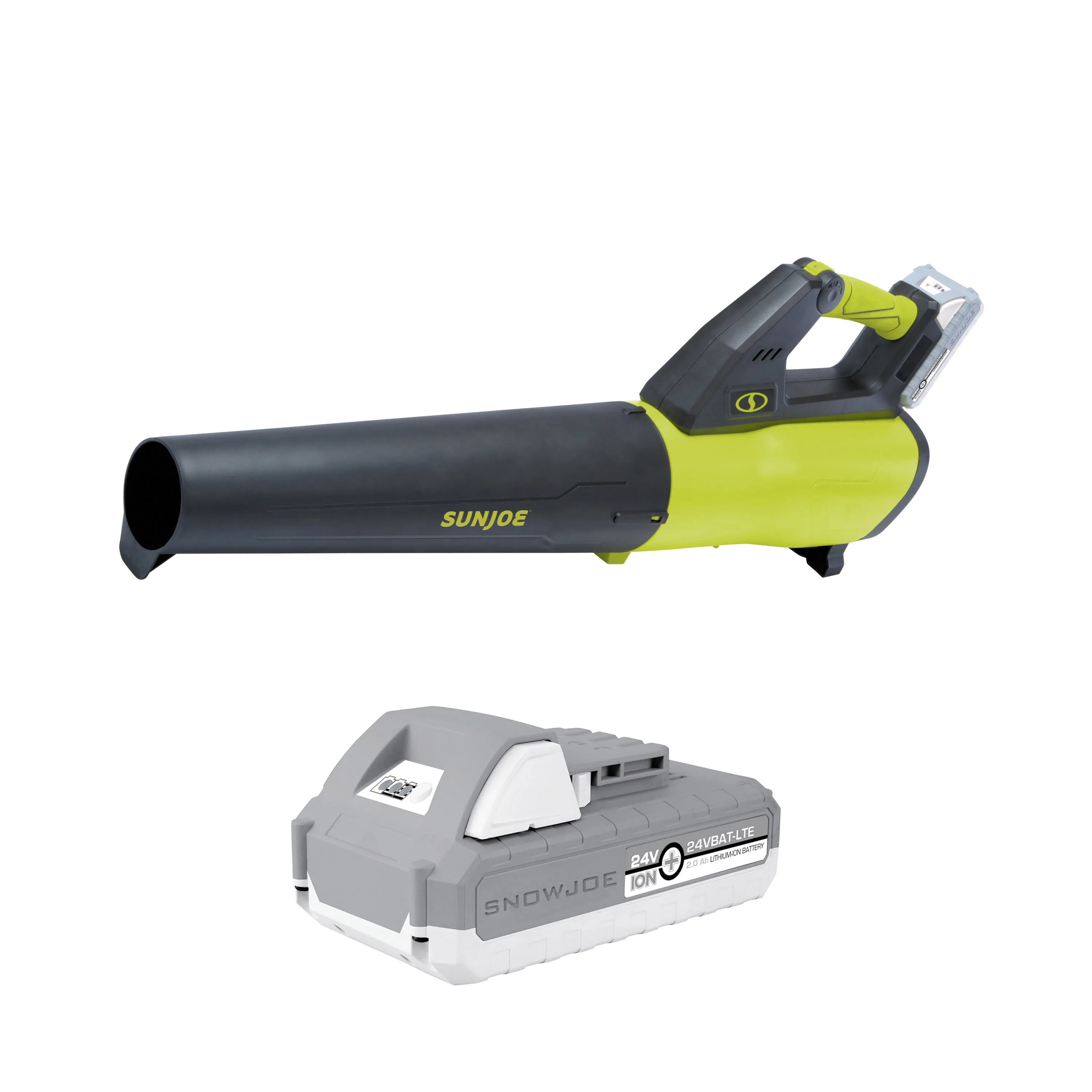 Sun Joe 24V-JB-LTE 24-Volt* IONMAX Cordless Turbine Jet Blower Kit | 350 CFM Max | W/ 2.0-Ah Battery   Charger