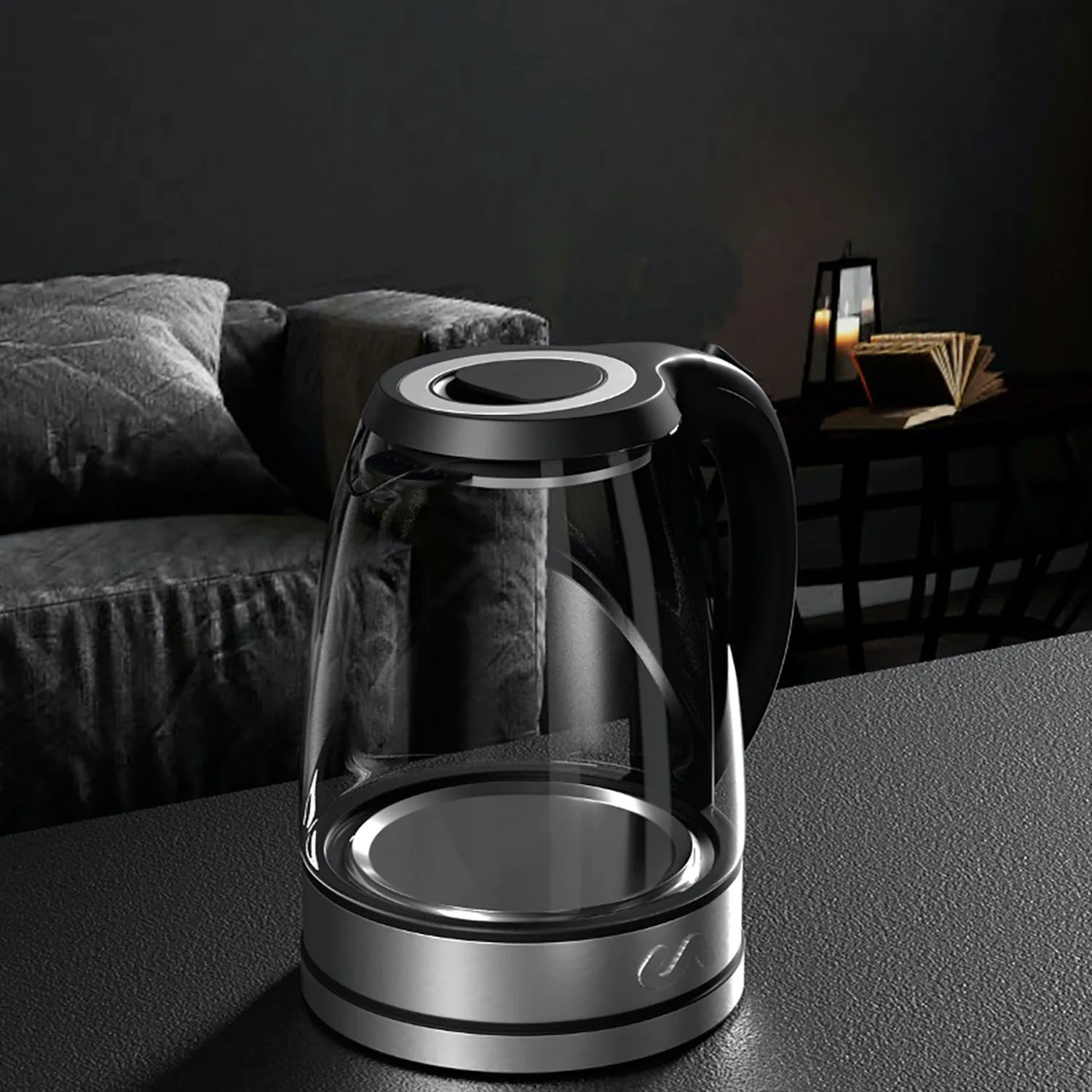 Uber Appliance 1.8L Glass & Stainless Steel Water Boiler, Heater & Electric Tea Kettle