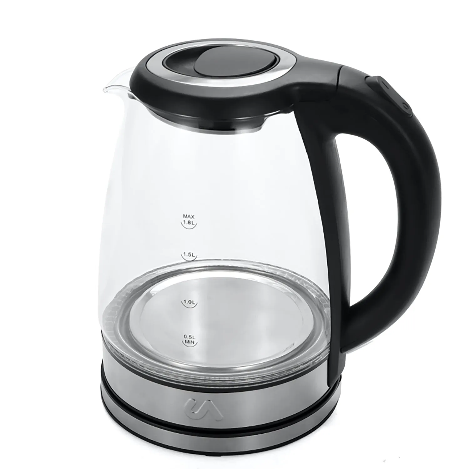 Uber Appliance 1.8L Glass & Stainless Steel Water Boiler, Heater & Electric Tea Kettle