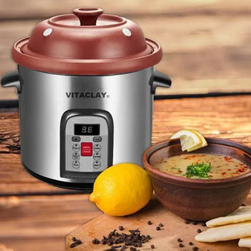 VitaClay Smart Organic Clay 6-Quart Multi-Crock 'N Stock Pot VM7800-5C