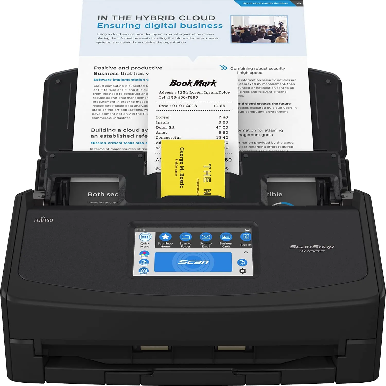 Wireless or USB High-Speed Cloud Enabled Document, Photo & Receipt Scanner with Large Touchscreen and Auto Document Feeder for Mac or PC