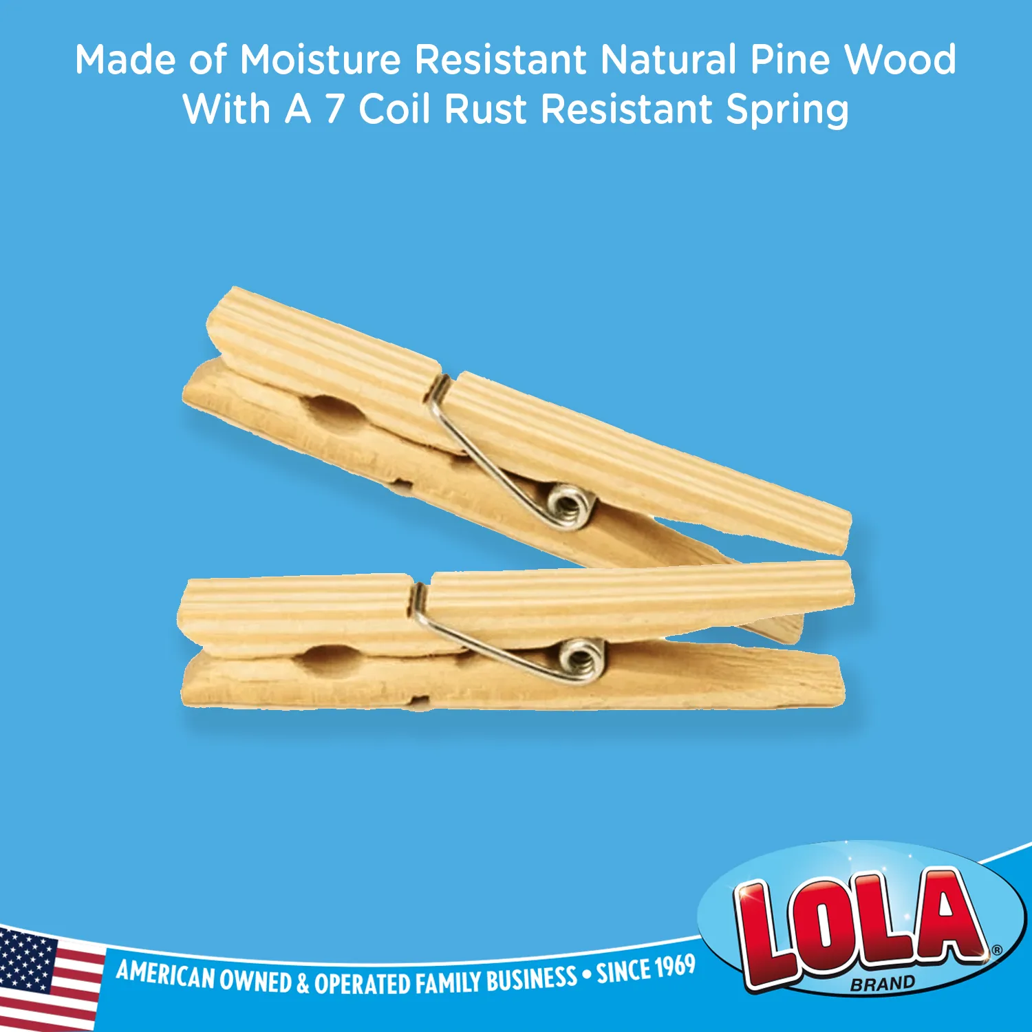 Wood Spring Clothespins - 50 count