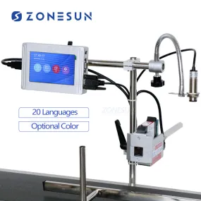 ZONESUN ZS-DC127 High Speed Touch Screen Online Inkjet Printer Logo Date Batch Number Digital Continuous Coding Printing Machine