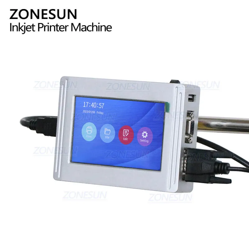 ZONESUN ZS-DC127 High Speed Touch Screen Online Inkjet Printer Logo Date Batch Number Digital Continuous Coding Printing Machine